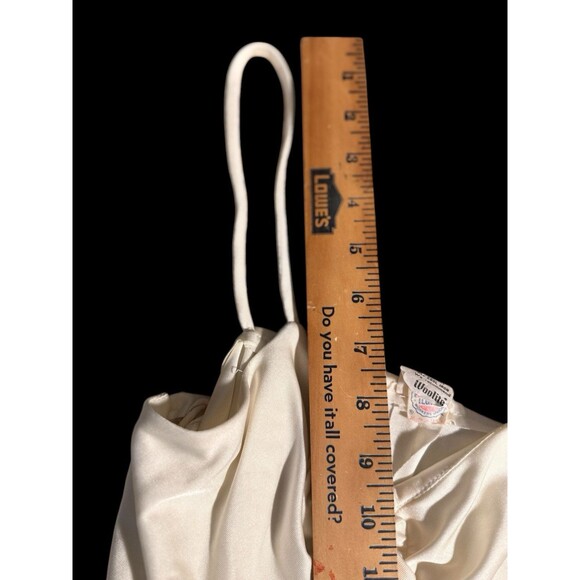 VTG 70s Woolite Maxi Dress White Pleated Asymmetrical Dress Cottagecore Marylin - Picture 8 of 16